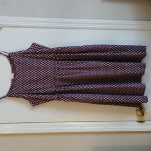 Natural Life Linen , plum and beige printed dress